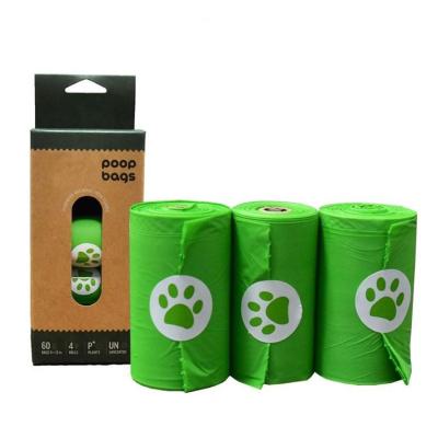 China Biodegradable Custom Private Label Stored Portable Rolls 4 8 Compost Compostable Dog Poop Waste Bag For Training for sale