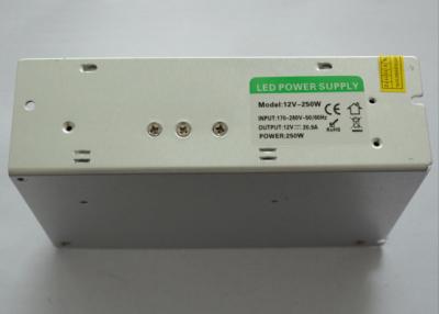 China High Efficiency LED Driver , IP20 LED 12V Power Supply 250W AC100V - 132V Input for sale