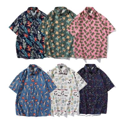 China Wholesale custom made hawaiian men's beach wear casual short sleeve t-shirts sublimation printed anti-pilling for men for sale