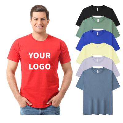 China Anti-wrinkle 230gsm 23color high quality men's streetwear T-shirts custom logo 100% cotton t-shirt for men for sale