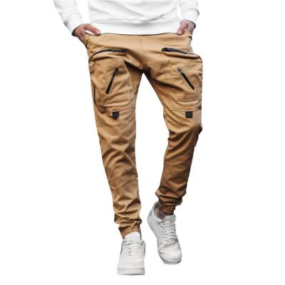 China New Anti-wrinkle Men's Machining Pants Work Casual Sweated Ankle-tied Cargo Pants Multi-pocket Trousers Overall for sale