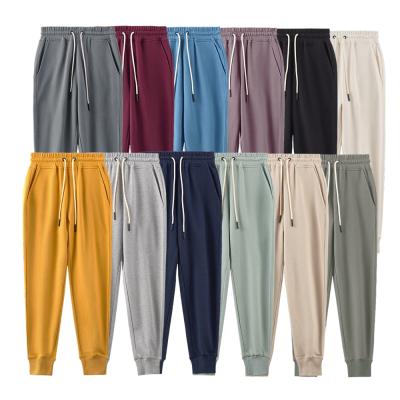 China 360gsm Anti-wrinkle Mens Joggers Brand 100% Cotton Terry Joggers GYMS Fitness Workout Sweatpants for sale