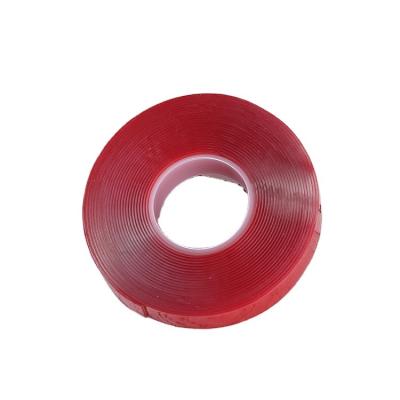 China Waterproof 1mm Person Anti Slip Clear Silicone Double Sided Tape Adhesive Transparent Grip Nano Stick Tape With Red Film for sale