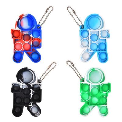 China 2022 Mini Pop Bubble Heart Fidget Relaxing Key Chain 26pcs Mini Busty Person Key Chain 26pcs Cute Noise Multi bubble for sale