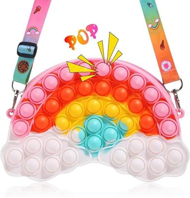 China Toy Girls Rainbow Cloud Hand Bag Rainbow Cloud Hand Pop Bubble Pop Bag Rainbow Cloud Noise Popper Purse Cross itting itting T Coin Purse Rainbow Cloud Noise Stirring Person Handbag for sale