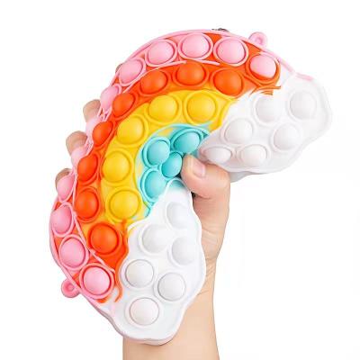 China Mini Toys New Arrival Silicon purse push bubble fidgety person simple messenger should bag noise bubble fidgety person sensory toy purse for girls for sale