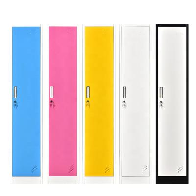 China Storage Lockers Structure 1 Door Steel Wardrobe Metal Customized Colorful Knock Down Kids Bedroom Furniture Home Furniture for sale