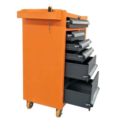 China new design heavy duty metal tool cabinet workshop garage 6 drawers 1 door tool cabinet with 4 wheels and handle for sale