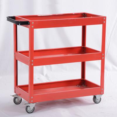 China four wheels poly tray garden tool cart with a handle 3 layer for home/workshop for sale