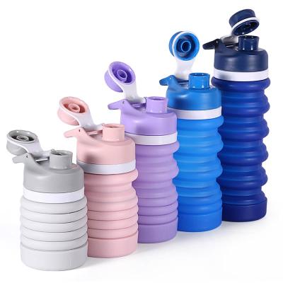 China Travel Viable Portable Camping Silicone LFGB Folding Cup/Silicone Folding Water Bottle for sale