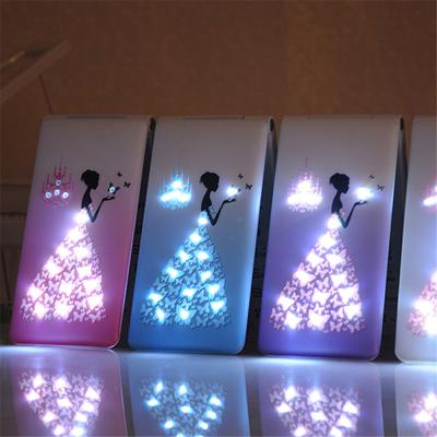 China Dual Dual SIM Card Creative Girls Gifts Lady Flower Cute LED Flashlight Clamshell Mobile Phone SIM Card Flip Cellphone KUH D11 for sale