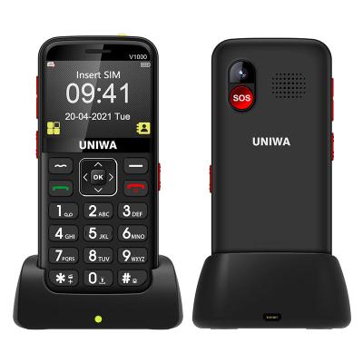 China Simple FM Sim 0.3MP Camera English Russian Keypad Mobile Phone Flashlight QWERTY UNIWA V1000 4G 2.31inch Mobile Phone for sale