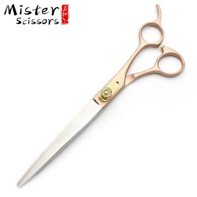 China Viable Rose Gold Baking Paint Professional Pet Grooming Scissors Kit 7.0 Inch Cutting Scissors 440C Stainless Steel for sale