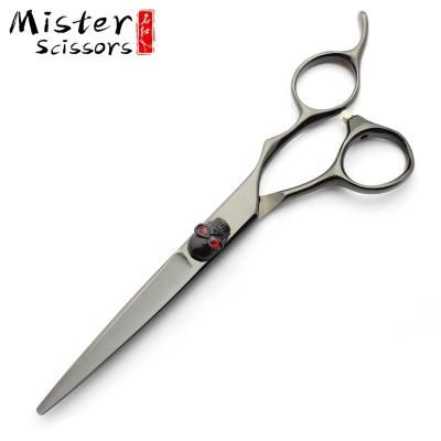 China Cutting Scissors Black Titanium Coated Screw Professional Barber Hair Cutting Scissors Skull for sale