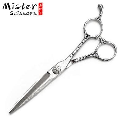 China Cutting Scissors SUS440C Professional Damascus Style Hair Cutting Scissors 6.0 Inch for sale