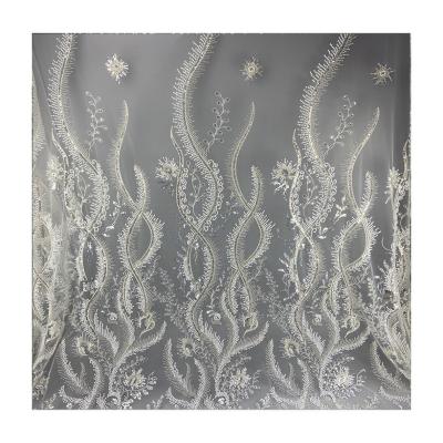 China Hot Sale PZL3015 Professional Bottom Price Viable Floral Lace Sequin Lace Fabric For Wedding for sale