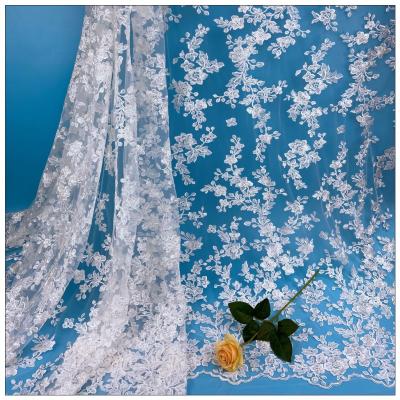 China Viable high quality PZL3002 cheap price style wedding lace fabric fashionable guipure lace fabric for sale