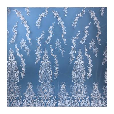 China PYT1018 cheapest price viable high quality handbeaded embroidery glitter lace fabric bridal for sale