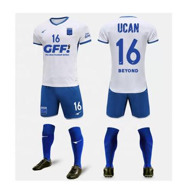 China Wholesale Quick Dry 100 Sets Polyester School Campus Sports Wear Mens Football Wear Set Custom Soccer Jersey for sale