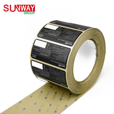 China Custom high quality rectangle battery label adhesive roll waterproof waterproof other types of batteries packaging labels sticker for sale