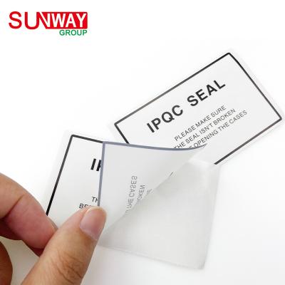 China Custom Waterproof Adhesive Waterproof Warranty Packaging Sticker Security Printing VOID Anti-Counterfeiting Label for sale