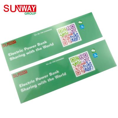 China Waterproof Custom PC Power Banks and Child Strollers Device QR Code Self-adhesive Shared Label Stickers for sale