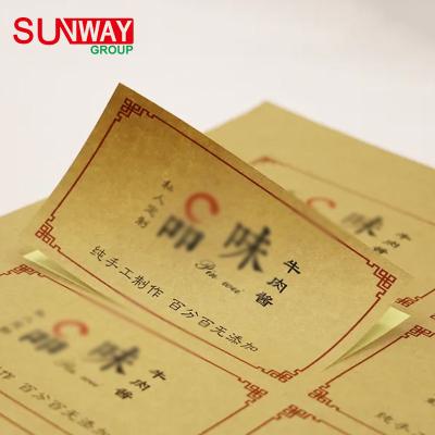 China Wholesale Custom High Quality Strong Self Adhesive Kraft Paper Stickers Waterproof Labels for sale