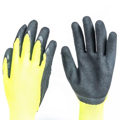 China Anti-Slip Thicker Nylon Latex Working Gloves Pakistan Black Gloves For Garden for sale