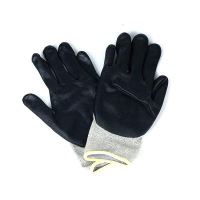 China Qingdao Winmid Gray Nylon Safety Garden Work Nitrile Construction Anti-Slip Gloves for sale