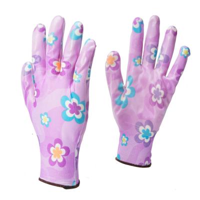 China Winmind 13G Outdoor Work Anti-Slip Safety Gardening Gloves Customize Coated Nitrile Safety Garden Gloves for sale