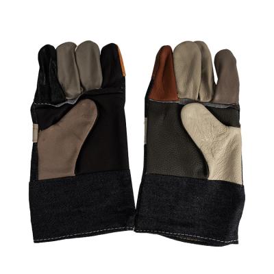 China Anti-Slip Basic Grip Work Gloves Canvas Safety Gloves Custom Color Protective Leather Work Gloves for sale