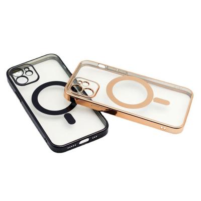 China Shockproof Fashion Plated Colorful Magnetic Cell Phone Case For iPhone 13 PRO MAX Soft TPU Magsafing Case for sale