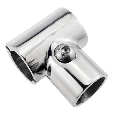 China 316 316 Stainless Steel Bimini Top Railing 3 Way Tee Branch Pipe Tube Pipe Fittings en venta