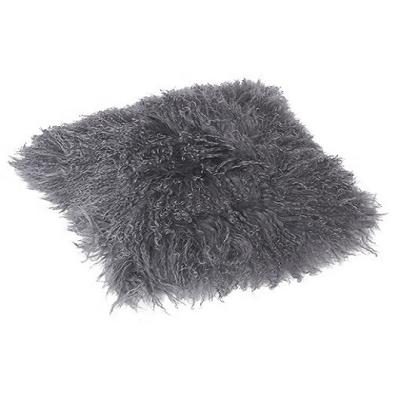 China Real Fur Environmental Protection Long Curly Wool Natural Curly Pillow Hair Cushion Sofa Bed Live Room Decoration for sale