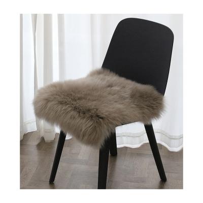 China Fluffy Dense Sheepskin Fur Cushion Real Long Clean Environmental Protection Wool High Quality Materials for sale