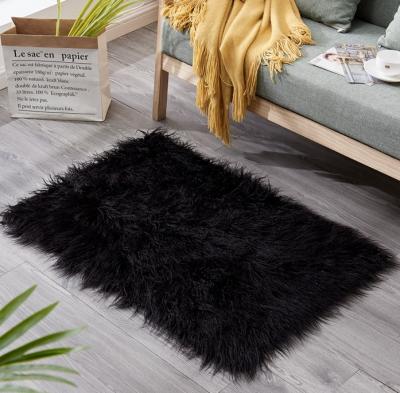 China Bedroom Antimicrobial Faux Fur Mat Modern Shaggy Carpet Faux Sheepskin Animal Fur Blanket for sale