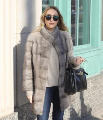 China New Fashion Breathable Natural Mink Skin Fur Coat Ladies Winter Genuine Fur Coated Long 6XL Oversized Customized 5XL 7XL for sale