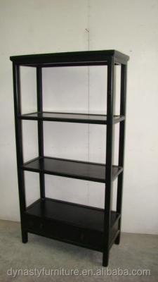 China Reproduction Chinese Antique Furniture Display Solid Wood Black Book Shelves for sale