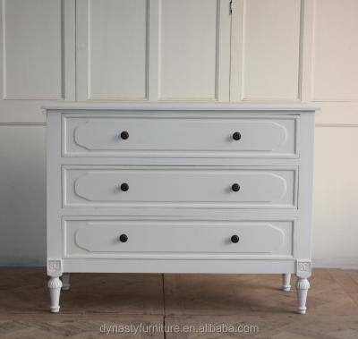 China Solid Wood Antique Furniture French White Chest Of Drawers Wood Wholesale for sale