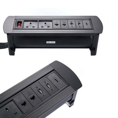 China Multimedia Furniture Recessed Power Strip UK Plug Socket For Meeting Table for sale