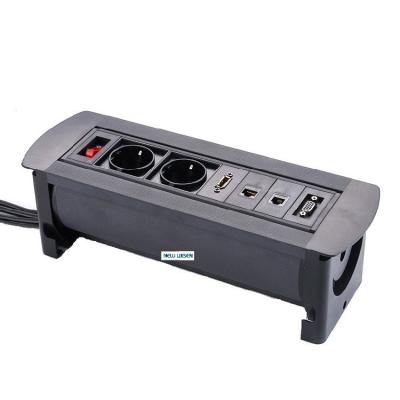 China 110V-240V Residential Meeting Office Table Socket Brushed Black ODM for sale