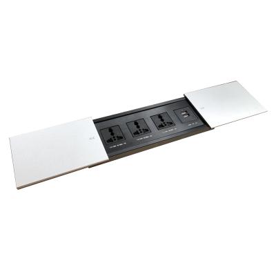 China 220V Sliding Power Outlet Strip Desk Mounted Sockets Custom for sale