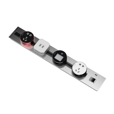 China Orbital Electrical Wall Power Outlet Track Embedded EU Modular Rail Plug System for sale