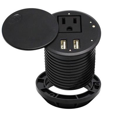 China Desk Table Mount circle Round Plug Socket Power Strip 12A for sale