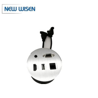 China 110v-240v European Desk Socket Outlets Round Multi Plug 100mm for sale