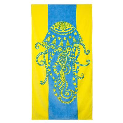 China Size 34X63inch Jacquard Logo Printed 100 Cotton Bath Beach Towel Viable Custom Wholesale for sale