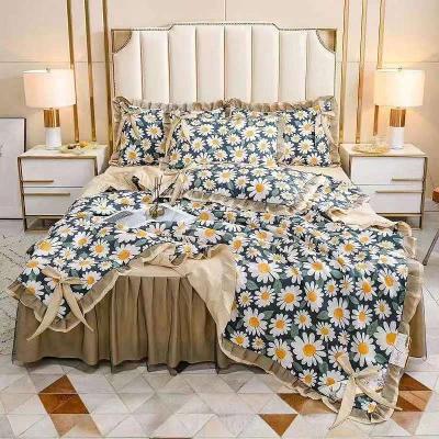 China Nondisposable High Quality Duvet Cover Luxury 100% Cotton Bed Sheet Sets Microfiber Bedding Set for sale