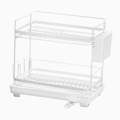 China Sustainable Household Stainless Steel Dish Rack Dish Drainer Tiered Metal Wire Shelves Rackstorage Rack for sale