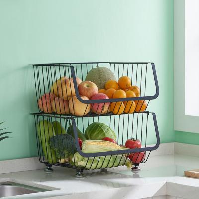 China Viable Multi-layer Rotating Square Trolley Storage Rack Organizer Kitchen Vegetable Fruit Storage Racks And Holders for sale