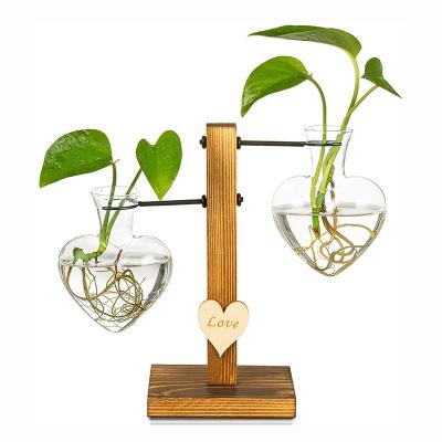 China High Quality Vintage Retro 3 Rack Wall Hanging Hydroponic Wooden Planters For Home Decoration for sale